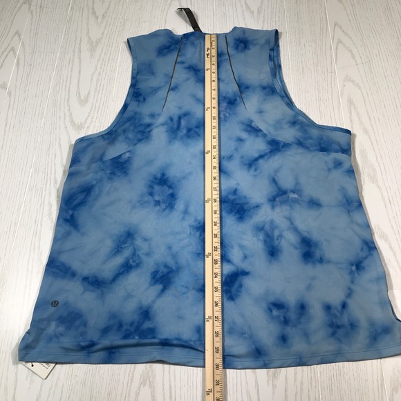 New Lululemon Fast and Free Tank Top Men XXL Blue Tie Dye Reflective Anti Odor - Picture 3 of 12